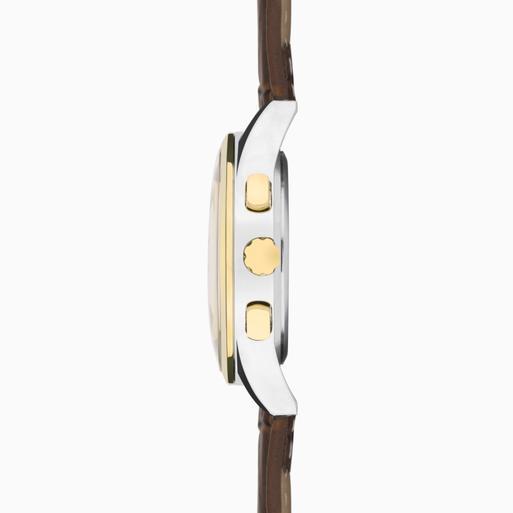 Sekonda Racer Chronograph Men's Watch | Two Tone Alloy Case & Brown Leather Strap with Champagne Dial | 30110