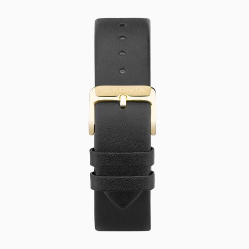 Sekonda Easy Reader Men's Watch | Gold Alloy Case & Black Leather Strap with White Dial | 30127