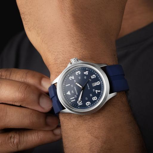 Sekonda Altitude Men's Watch | Silver Alloy Case & Blue Rubber Strap with Blue Dial | 30137