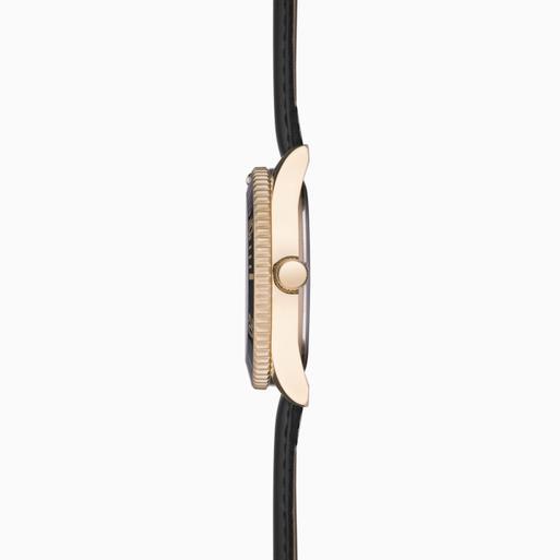 Sekonda Ocean Men's Watch | Rose Gold Alloy Case & Black Leather Strap with Black Dial | 30138