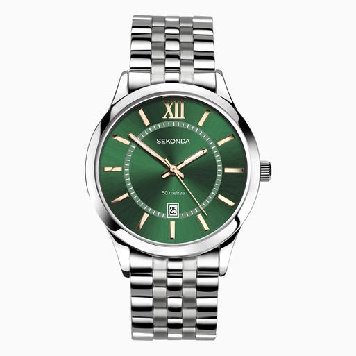 Silver dial men's discount watch