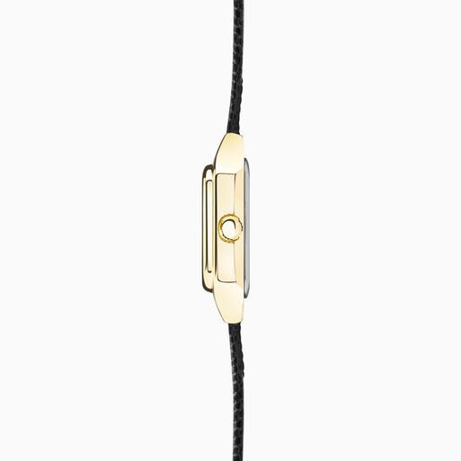 Sekonda Monica Ladies Watch | Gold Alloy Case & Black Leather Strap with White Dial | 40557