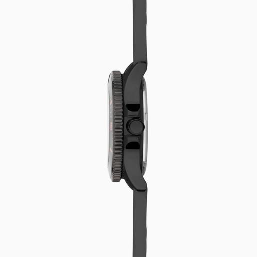 Sekonda Pacific Wave Ladies Watch | Black Stainless Steel Case & Silicone Strap with Black Dial | 40574