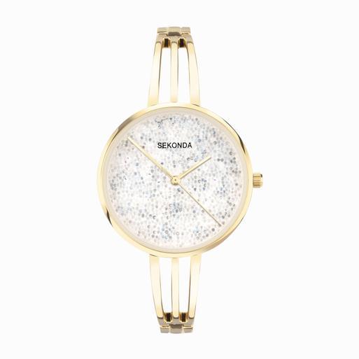 Sekonda Stardust Ladies Watch | Gold Alloy Case & Bracelet with Silver Dial | 40591