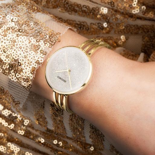 Sekonda Stardust Ladies Watch | Gold Alloy Case & Bracelet with Silver Dial | 40591