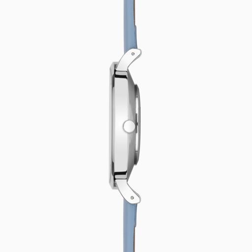 Sekonda Minimal Ladies Watch | Silver Alloy Case & Blue Leather Strap with Blue Dial | 40609