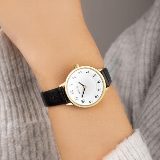Sekonda Easy Reader Ladies Watch 40618 Round Black Leather