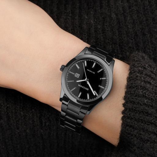 Sekonda Taylor Ladies Watch | Black Alloy Case & Stainless Steel Bracelet with Black Dial | 40621