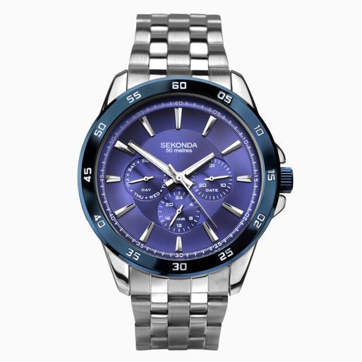 Sekonda Mens Sports Watch 1391 Round 43mm Silver Stainless