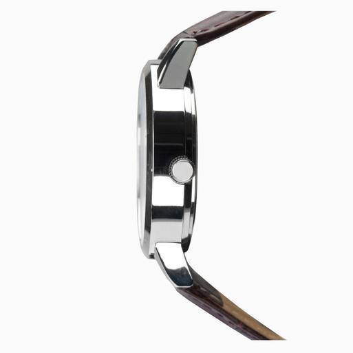 Sekonda Classic Men's Watch | Silver Case & Leather Upper Strap with Blue Dial | 1662