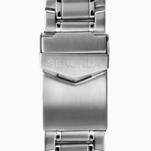 Sekonda Sports Dual Time Men's Watch | Silver Case & Stainless Steel Bracelet with Blue Dial | 1839