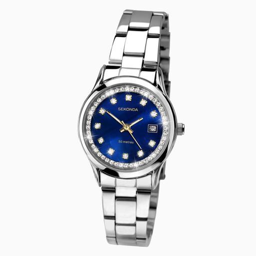 Sekonda Catherine Ladies Watch | Silver Case & Bracelet with Blue Dial | 2147