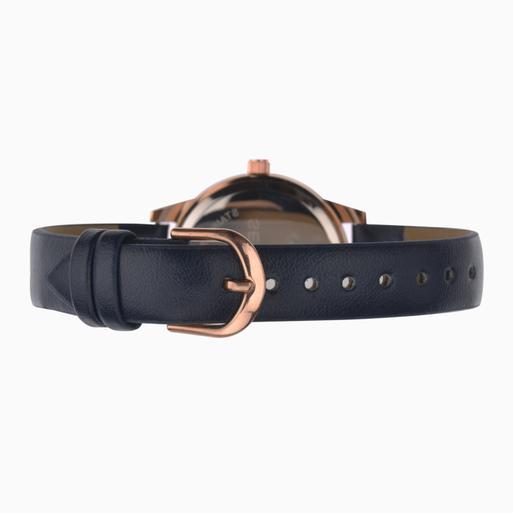 Sekonda Day To Night Ladies Watch | Rose Gold Case & PU Strap with Blue Dial | 2453