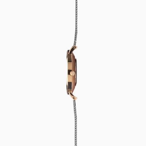 Sekonda Celeste Ladies Watch | Rose Gold Case & Stainless Steel Mesh Bracelet with Silver White Dial | 40028