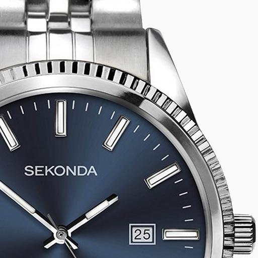 Sekonda King Men's Watch | Silver Case & Stainless Steel Bracelet with Blue Dial | 1640