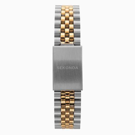 Sekonda King Men's Watch | Two Tone Case & Stainless Steel Bracelet with Black Dial | 1836
