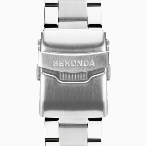 Sekonda Velocity Chronograph Men's Watch | Silver Case & Stainless Steel Bracelet with Red Dial | 1914