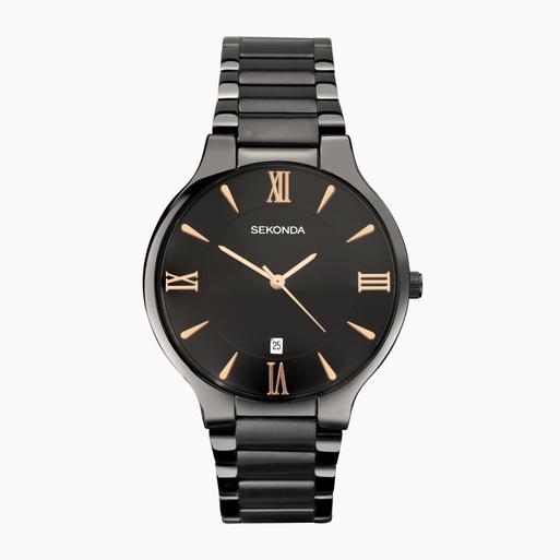 Sekonda Mens Classic Watch 1934 Round Gun Metal Stainless