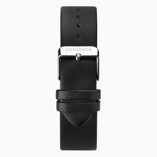 Sekonda Nordic Men's Watch | Silver Case & Black Leather Strap with White Dial | 1939