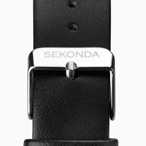 Sekonda Nordic Men's Watch | Silver Case & Black Leather Strap with White Dial | 1939