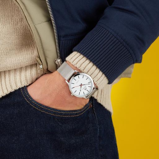 Sekonda Nordic Men's Watch | Silver Case & Stainless Steel Mesh Bracelet with White Dial | 1940