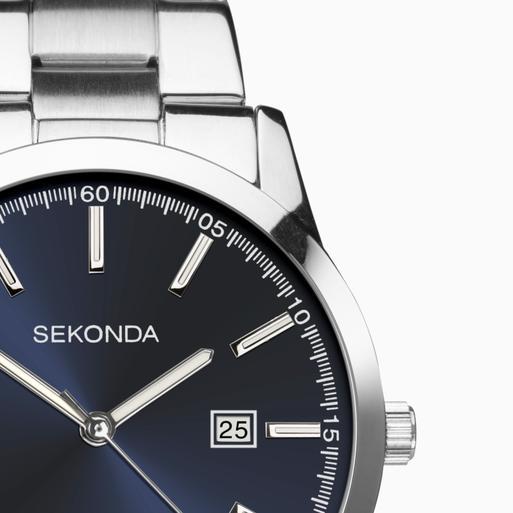 Sekonda Taylor Men's Watch | Silver Case & Stainless Steel Bracelet with Blue Dial | 1943