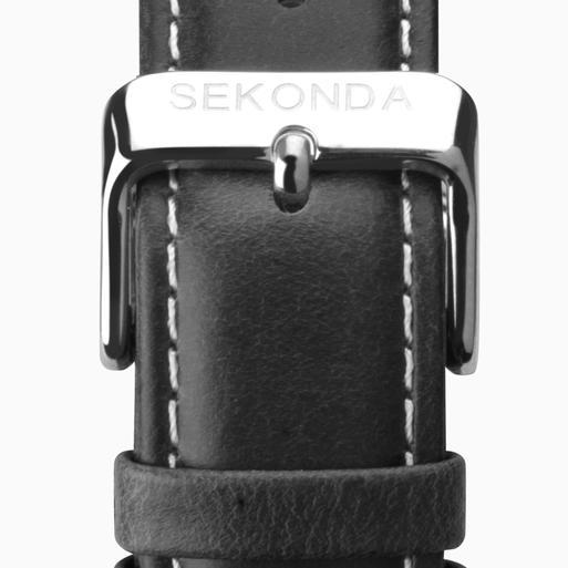 Sekonda Originals Men's Watch | Silver Case & Black Leather Strap with Silver Dial | 1948