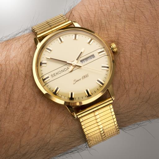 Men s Heritage Watch Day Date Display Stainless Steel Expander