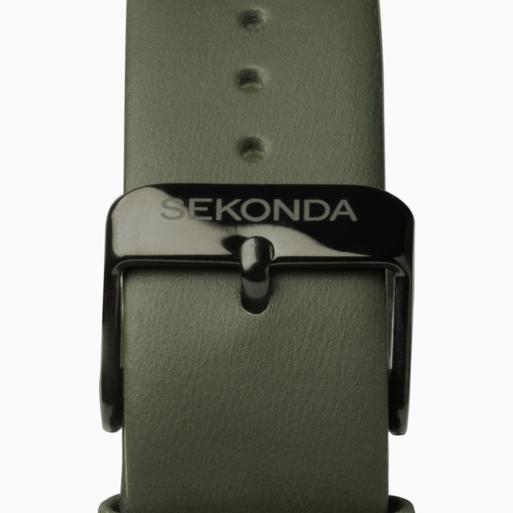 Sekonda Airborne Men's Watch | Black Case & Green Leather Strap with Black Dial | 1990
