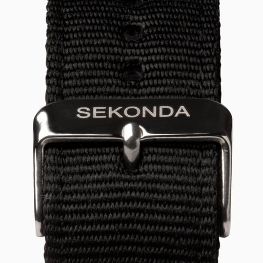 Sekonda Airborne Men's Watch | Silver Case & Black Canvas Strap with Black Dial | 1992