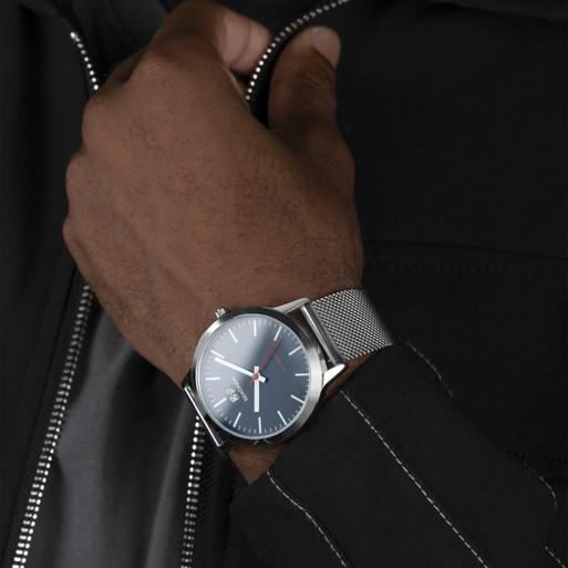 Sekonda men's blue dial mesh bracelet watch hot sale