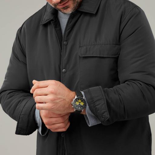 Sekonda Velocity Chronograph Men's Watch | Silver Case & Black Leather Strap with Black Dial | 30068