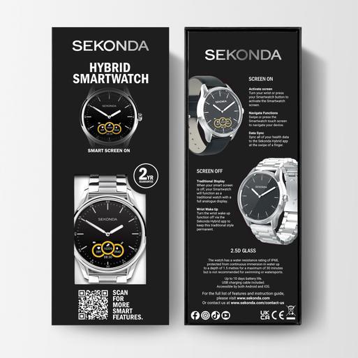 Sekonda Hybrid Smart Watch | Silver Alloy Case & Silver Stainless Steel Bracelet | 30149