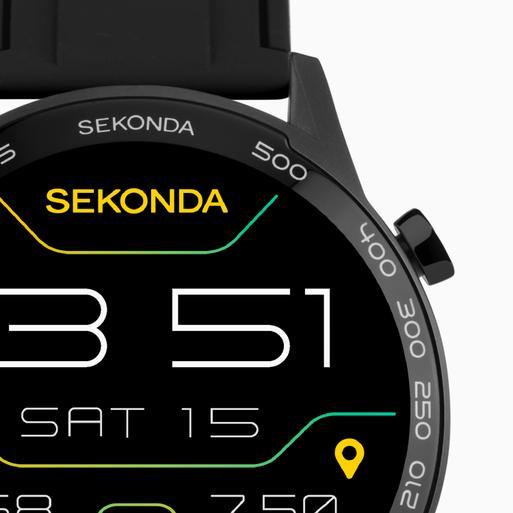 Sekonda Active Plus Smart Watch | Black Alloy Case & Black Silicone Strap | 30155