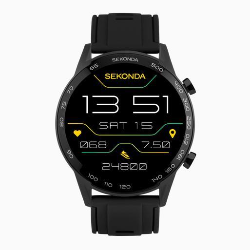 Sekonda Active Plus Smart Watch | Black Alloy Case & Black Silicone Strap | 30155