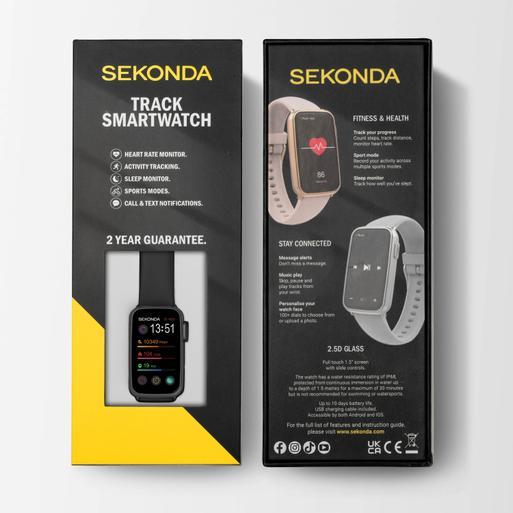 Sekonda Track Smart Watch | Black Case & Silicone Strap | 30171