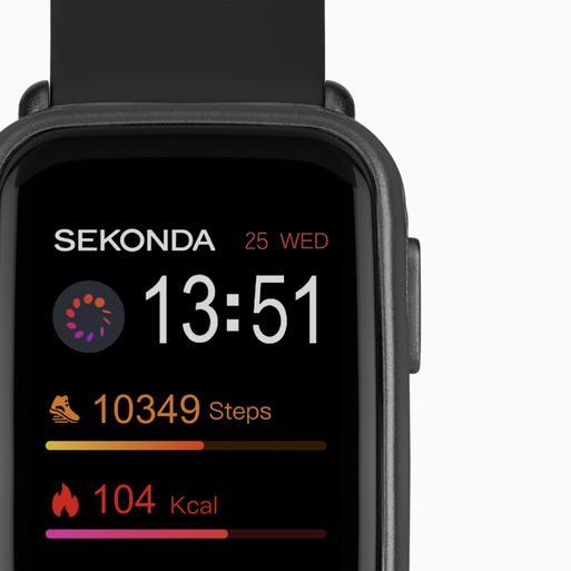 Sekonda Track Smart Watch | Black Case & Silicone Strap | 30171