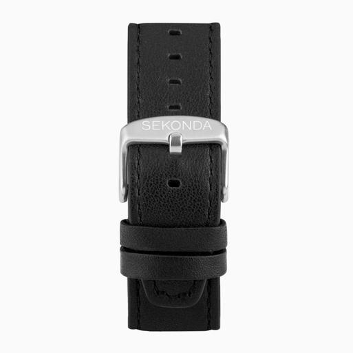 Sekonda Active Plus Smart Watch | Silver Alloy Case & Black Leather Strap | 30178