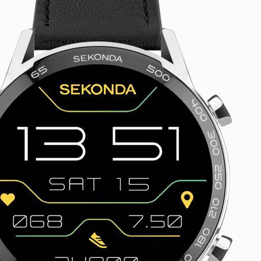 Sekonda Active Plus Smart Watch 30178 Round Black Leather