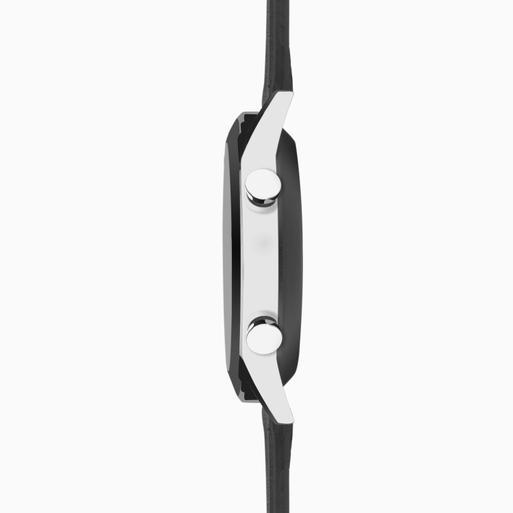Sekonda Active Plus Smart Watch | Silver Alloy Case & Black Leather Strap | 30178