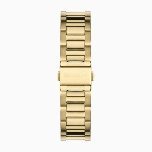 Sekonda Circuit Chronograph Men’s Watch | Gold Alloy Case & Stainless Steel Bracelet with Black Dial | 30203