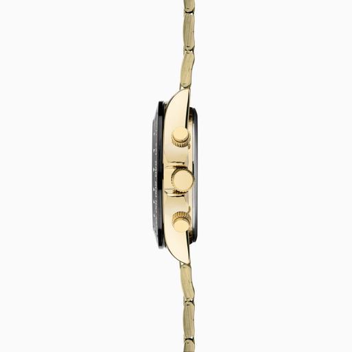 Sekonda Circuit Chronograph Men’s Watch | Gold Alloy Case & Stainless Steel Bracelet with Black Dial | 30203