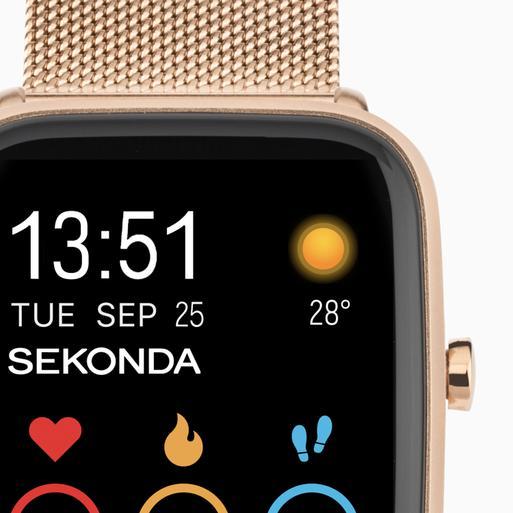 Sekonda Motion Plus Smart Watch | Rose Gold Alloy Case & Stainless Steel Mesh Bracelet | 30220