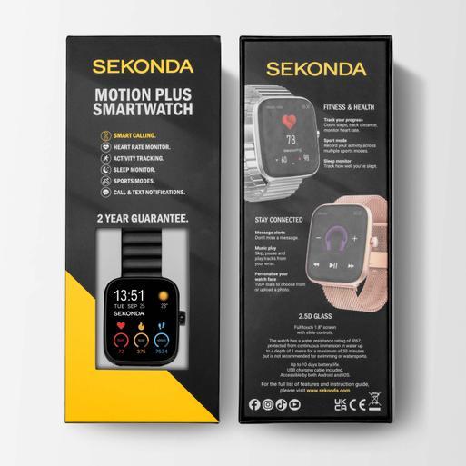 Sekonda Motion Plus Smart Watch | Black Alloy Case & Stainless Steel Bracelet | 30223