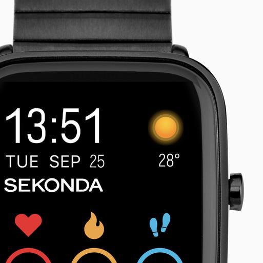 Sekonda Motion Plus Smart Watch | Black Alloy Case & Stainless Steel Bracelet | 30223