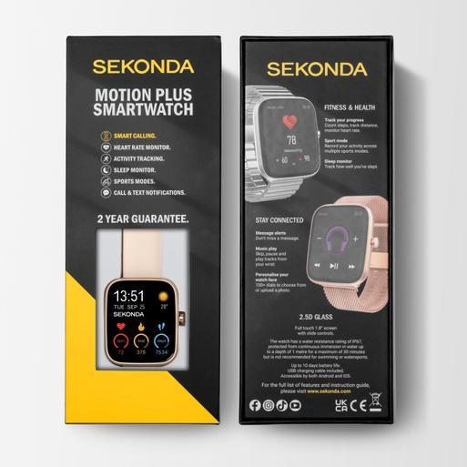 Sekonda Motion Plus Smart Watch | Rose Gold Alloy Case & Pink Silicone Strap | 30224