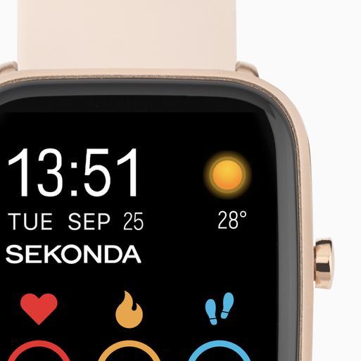 Sekonda Motion Plus Smart Watch | Rose Gold Alloy Case & Pink Silicone Strap | 30224