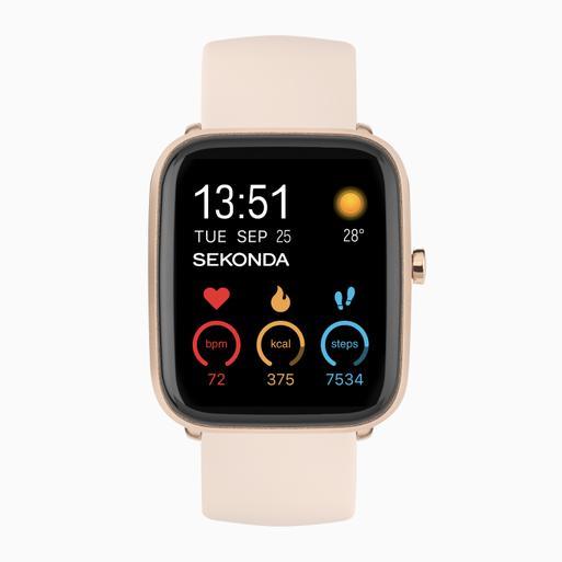 Sekonda Motion Plus Smart Watch | Rose Gold Alloy Case & Pink Silicone Strap | 30224