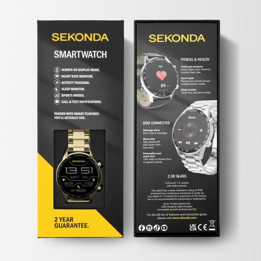 Sekonda Active Plus Smart Watch | Gold Alloy Case & Stainless Steel Bracelet | 30227