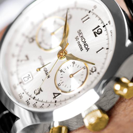 Sekonda Archer Men's Watch | Silver Alloy Case & Black Leather Strap with Silver Dial | 30235